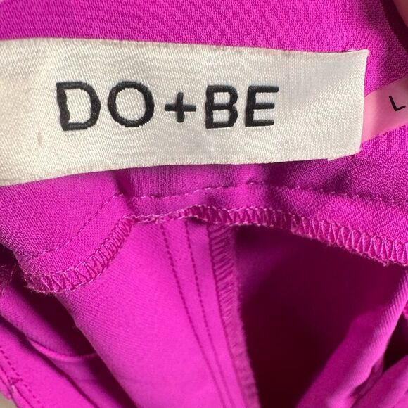 Do+Be bright orchid pink straight leg sash belted pants size large - Picture 7 of 9